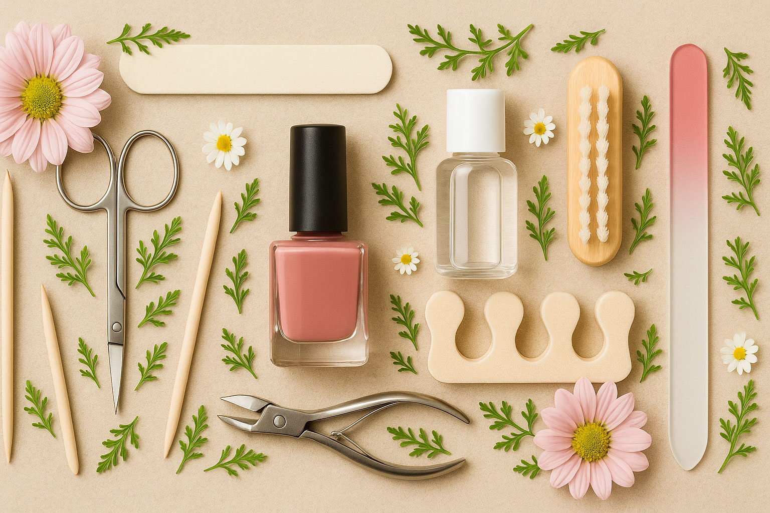 専門家によるネイルケア指導の様子、プロ仕様のネイルケア用品や技術を表現したイメージ