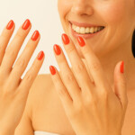 脳の神経回路とネイルケアの関係を表現した科学的イメージ、色彩心理学の効果も含む