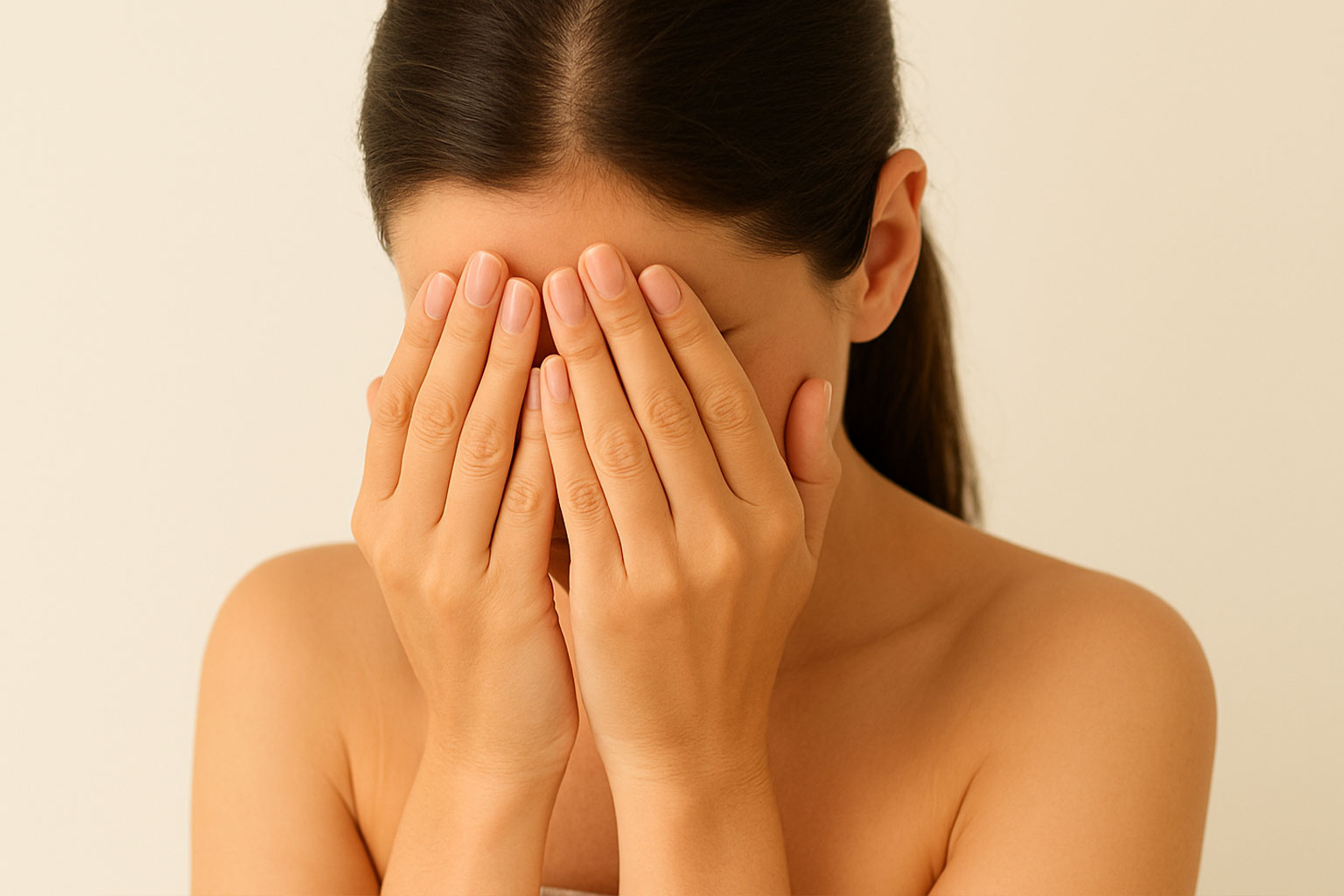 深爪で悩む人の手元から、ケアによって美しく変わっていく過程を表現した希望的なイメージ